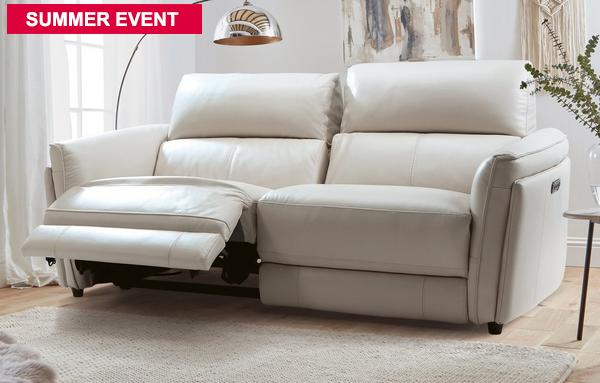 Leather Recliner Sofas In A Range Of, Cream Leather Reclining Sofa